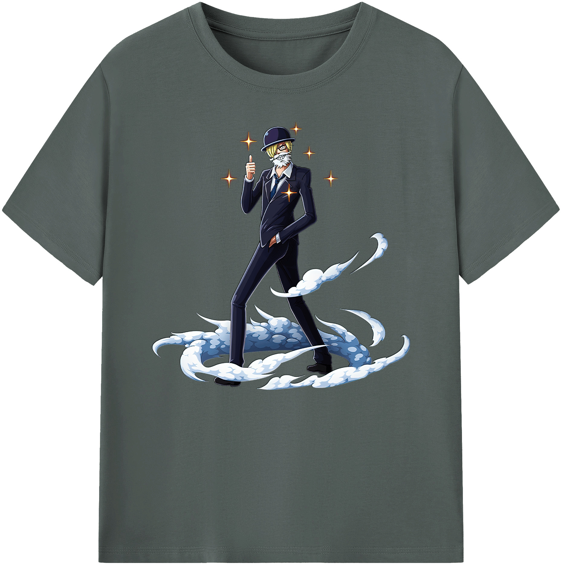 （画像用） ワンピース サンジ ONE PIECE Sanji 綿100％ メンズ半袖Tシャツ｜肌触りやわらか＆通気性